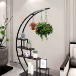 5 Tier Metal Plant Stand Indoor Curved Display Book Shelf Storage