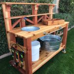 Potting Bench With Water Spigot Cedar Potting Table Outdoor – Etsy