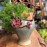 Ready Stock) Cute Mini Ceramic Clay Basket Succulent Flower